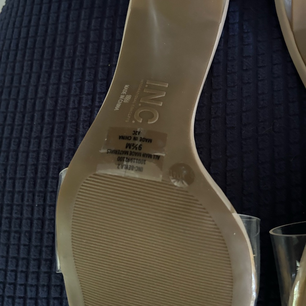 INC International Concepts Clear Strap Heels - Nude - Picture 4 of 7